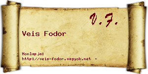 Veis Fodor névjegykártya